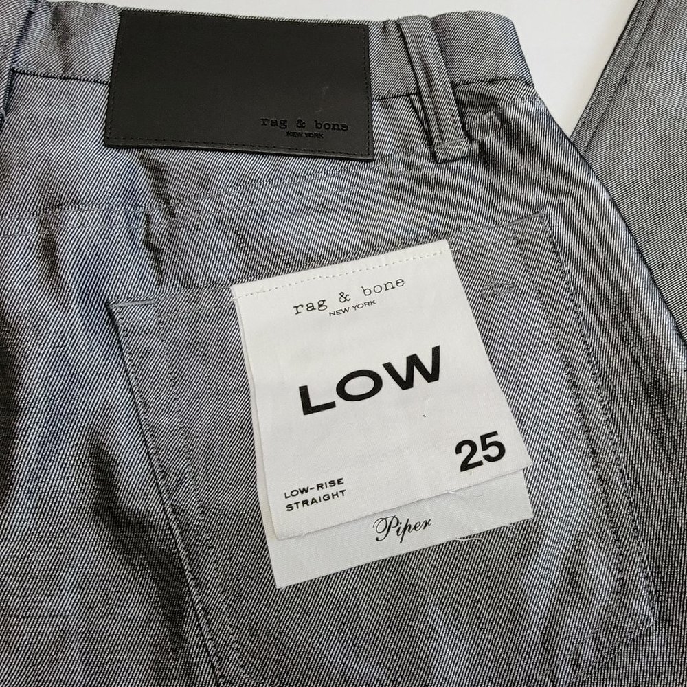 Rag & Bone Piper Low-Rise Straight Shine Pants Jeans - Picture 10 of 15